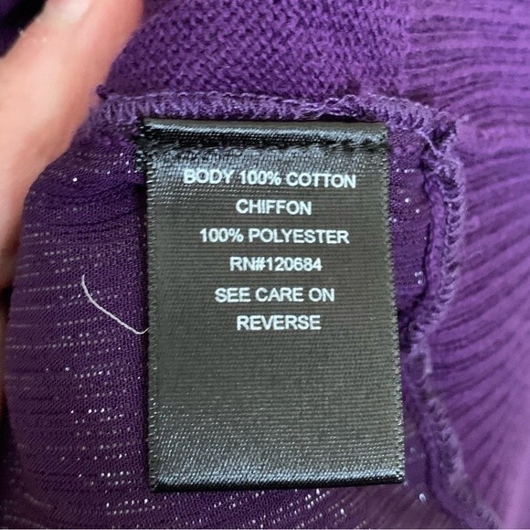 Torrid Purple Button Front with Sheer Back Cardigan Sweater Size 1 or 1X 14/16 - Picture 6 of 8